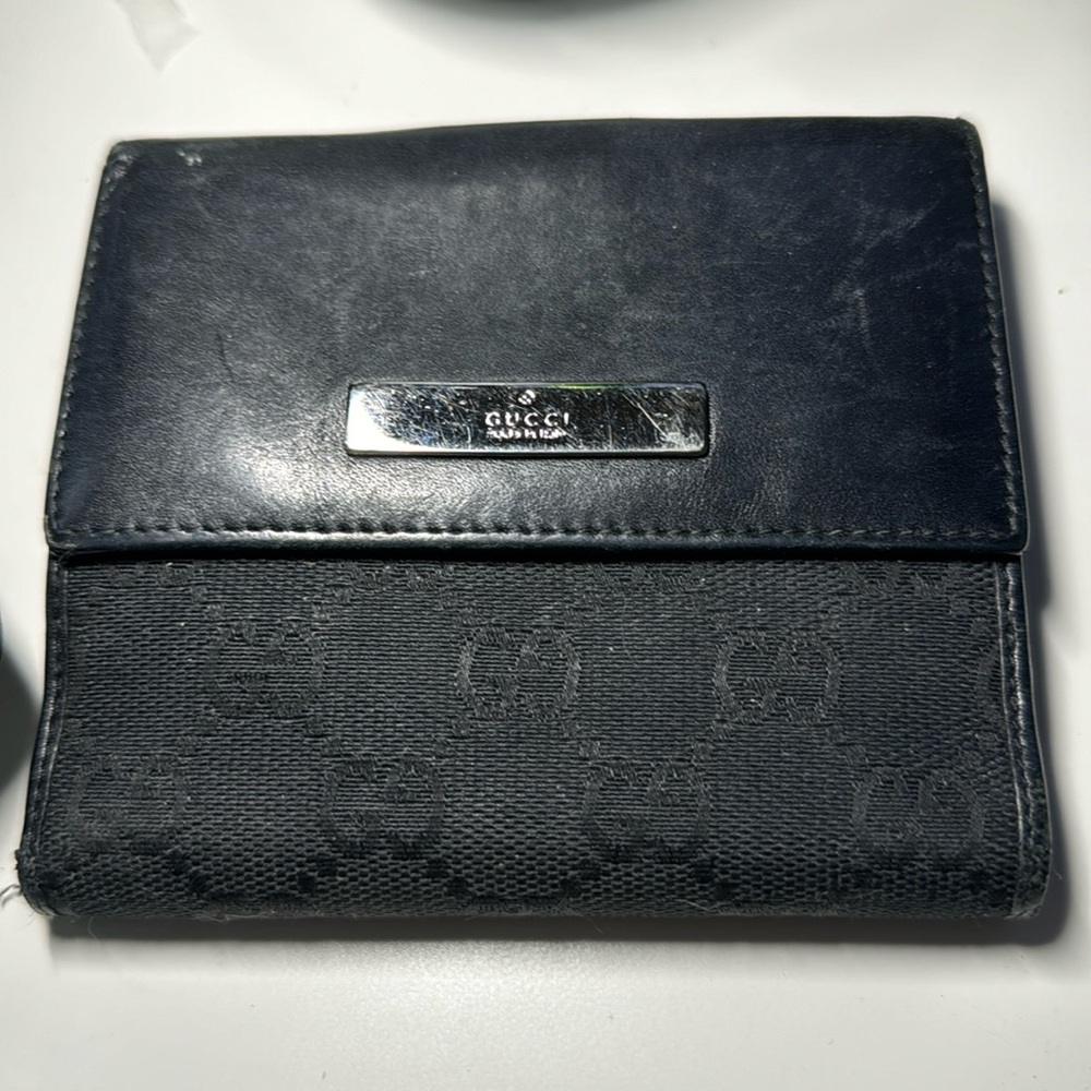 🌺🖤❤️ Gucci Tom Ford era Leather And Canvas Black Wallet❤️🖤❤️. Beautiful